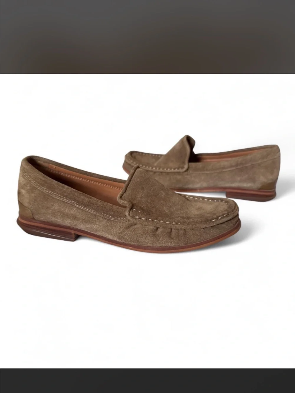 Franco Sarto Women’s Suede Loafers in Taupe